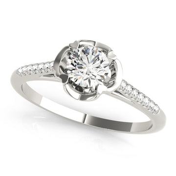 Silver Single Row Engagement Ring